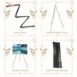 10 Pcs 65 Inch Easel Stand for Display Bulk, Foldable Metal Display Easel Holders with Bag
