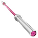 RitFit Elite 7ft Olympic Barbell, Robust 45lb Barbell for Weightlifting and Powerlifting, Superior Olympic Bar with Exceptional 500lbs Load Capacity, Weight Bar for 2” Standard Plates Sliver/Pink