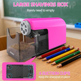 Electric Pencil Sharpener for Classroom, 6 Holes, Cordless & Rechargeable