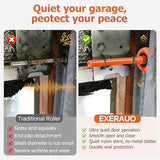 EXERAUO 12 Pack 2" Nylon Garage Door Rollers, 4" Nylon Layer Stem, Quiet/Smooth Garage Door Wheels Replacement, Double Seal 6200-2RS Bearings