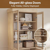 Vyre 71" Tall Farmhouse Bookshelves with Glass Doors and Drawers