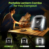 26800mAh Portable Fan Rechargeable with 18W Detachable Solar Panel, Quiet Battery Powered Camping Fan Cordless with LED Lantern,3 Speed,Timer,USB-C,for Bedroom Tent Home Office Desk Hurricane(Black)