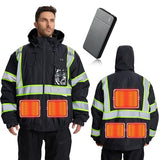 SRsafety Safety Heated Jacket,Waterproof Safety Jacket for Men with Pockets, Reflective High Visibility Safety Heated Jackets