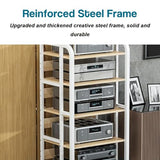 Modern 5-Tier AV Ma Cabinet - Slish Black Sto for Record Players, Video Games & Electronics - Perfect nd for Living Room, Office & Home Theater