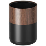 LEASYLIFE 3.1Gal Modern Walnut Trash Can,Open-Top Bathroom Trash Bin