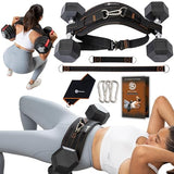 Hip Thrust Belt for Weights, Dumbbells & Kettlebells – Heavy Duty Glute Workout Equipment for Plates up to 300 lbs, with bonus straps