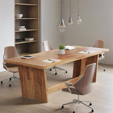 71-Inch Modern Executive Desk, Wood Office Desk, Large Aesthetic Computer Desks with Pedestal, Workstation for Home Office