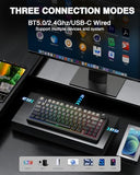 Wireless Mechanical Keyboard,75% Hot Swappable Custom Keyboard with Knob,RGB Backlit,Pre-lubed Reaper Switches