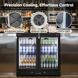 BODEGACOOLER Back Bar Cooler, 2 Door Commercial Beverage Refrigerator