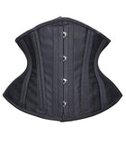 SHAPERX Women Short Torso Curvy Waist Heavy Duty Double Steel Boned Underbust Waist Trainer Corsets,SZ70930-Black-L