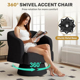 Nebuaegis Swivel Accent Chair Set of 2, Modern Comfy Teddy Barrel Chairs