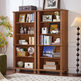 SAVOR LIFE 70" Tall Brown Bookshelf,5 Tier Wooden Book Shelf