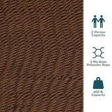 Sunnydaze Soft-Spun Polyester Rope Double Hammock for Outside - 600-Pound Weight Capacity Extra Large Hammock - Mocha