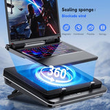 Sealed Foam for Rapid Cooling Gaming Laptop,14.1-19.3 inch Laptop Cooler with Adjustable Brackets,Dust Filter,Touch Start