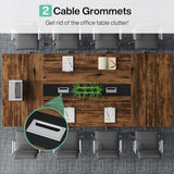 Tribesigns 8FT Conference Table Set of 2, Large Meeting Podcast Table for 10 People