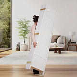8 Panel Room Divider, 6ft Tall Folding Privacy Screen, 19.5" Wide Panels, 360°Rotation