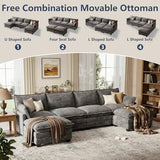 U Shaped Modular Sectional Couch, Comfy Sofa for Living Room