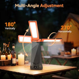 Dimgogo Rechargeable Camping Light with Stand 7ft Max Height, 15000mAh Portable Cordless LED Work Light, 5500 Lumen 6500/4500/3500K Dimmable Emergency Flashlight with Detachable Tripod, Orange