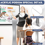 42.5" Pulpits for Churches, Acrylic Podium Stand with Iron Stable Bottom, Pulpit with 10MM Thickened Acrylic Countertop, Multi Function Lectern for Classroom