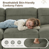 HAOMARKETS 135” Modular Sectional L Shaped Corner Sofa with Movable Ottoman