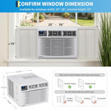 Garvee 8000 BTU Window Air Conditioner with Heat, Window Mounted AC Unit and Heater Combo with Dehumidifier & Fan for Apartment, Living Room, Bedroom, Rooms Up to 350 Sq. ft, APP & Remote Control