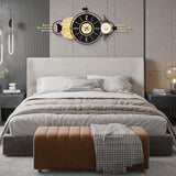 AXAORIRA 47x19 Inches Large Modern Decorative Wall Clock, Abstract Non-Ticking Battery Operated Analog Clocks for Living Room, Bedroom, Home & Office - Easy to Read