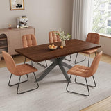ZckyCine Expandable Dining Table Set for 6-8 People, Modern Rectangular Kitchen Table, 63"-79" Extendable, Walnut Finish