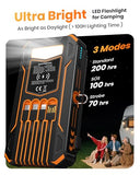 SOARAISE Solar Charger Power Bank - 48000mAh Wireless Portable Charger Built-in 4 Cables and 4 Solar Panels, PD QC 3.0 Fast Charging USB C Battery Pack with Flashlight for Camping Travel