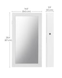 SONGMICS Lockable Jewelry Cabinet Armoire with Mirror, Wall-Mounted Space Saving Jewelry Storage Organizer, White UJJC51WT