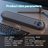 Desktop Computer Speakers, Stereo Soundbar, Bluetooth 5.3, USB/Type-C Power and Audio Transmission, Plug-and-Play