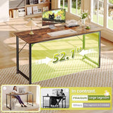 PRAISUN 55 Inch Computer Desk, Home Office Desk with Spacious Desktop