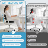 CushZone Seat Cushion, Lumbar Support Pillow with Adjustable Strap-Chair Cushions for Sciatica Pain Relief