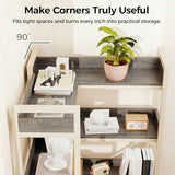 GTPLAYER 5-Tier Corner Bookshelf, L-Shaped Metal Frame Shelf with Tall 14" Shelves, Plant Stand and Storage Rack for Small Spaces, Living Room and Home Office, Grey