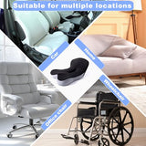 kowptyy Trucker seat Cushions for Long Sitting, Office Chair Seat Cushions for Office Chair with L-Shaped Ergonomic Design (Black Gray)
