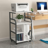 PXIWDAN Printer Stand Floor Printer Stand with Wheels Metal Frame Fax Machine Shelf Scanner Copier Bracket for Office for Office(C)