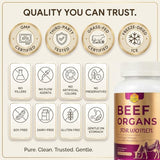 Golden Nourish Primal Beef Grass-Fed Organ Supplement for Women – Liver, Kidney, Heart, Maca, Cranberry, Roselle, Ashwagandha & Vitamin Whole Food Supple with Botanical Blend – 180 Capsules