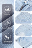 GINGTTO Mens Jeans Baggy Fit Casual Denim Light Blue 34W30L