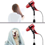 Amersis Hair Dryer Stand Holder 360 Degree Rotation Lazy Adjustable Height Hands-Free Compatible with Compact Styling Tools Blow Dryer Holder for Countertop