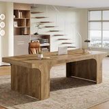 70.9-Inch Executive Desk, Large Wooden Computer Office Desk, Modern Writing Table Business Workspace Home Office Furniture