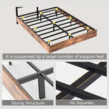 LUCKLIFE Floating Bed Frame Queen Size with Adjustable Headboard and Smart LED Lights, Upholstered Bed Frame with RGB Lights, Modern Metal Bed, Easy Assembly, Under-Bed Storage, Bedroom