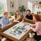 63"x39" Board Game Table with Removable Top Solid Wood Dining/Gaming Table