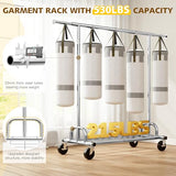 Raybee 75" W Heavy Duty Clothes Rack, 530 LBS Clothes Racks for Hanging Clothes, Rolling Clothing Rack with Wheels, Metal Garment Rack for Bedroom