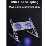 Aluminum Adjustable Laptop Stand for Tablet Stand Notebook Cooling Stand Fan Pad Portable Base
