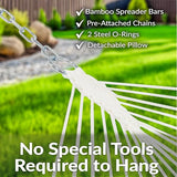 Sunnydaze Outdoor Hammock with Spreader Bar - 450-Pound Capacity Curved Spreader Bar Hammock - Neutral Stripe