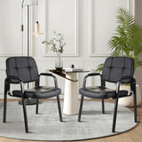 CLATINA Waiting Room Guest Chair with Bonded Leather Padded Arm Rest for Office