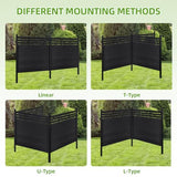 Mondaria Outdoor Semi-Closed Fence Privacy Screen, 6ft(H) x 48" ft(W) Wood Plastic Composite Fence Panels