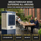 Landeagle 56″ Swamp Cooler Air Conditioner, 8979CFM Portable Evaporative Coolers with 36 Gal Tank,120°Oscillation, Outdoor Cooling Fan with Continuous Auto Fill for Patio Garage Industry Commercial