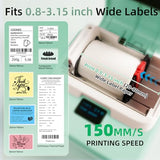 ORGSTA Label Maker with Tape, T003 Thermal Label Maker, 3.15 Inch Bluetooth Label Printer Compatible with Phone & PC, Sticker Printer Barcode Thermal Maker for Small Business, Home, School