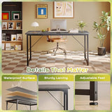 PRAISUN 55 Inch Computer Desk, Home Office Desk with Spacious Desktop