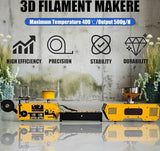 Print Filament Extruder Machine, High Precision 3D Printer Filament Recycler Machine with Auto Coil Winding, Desktop Extruder 3D Printing